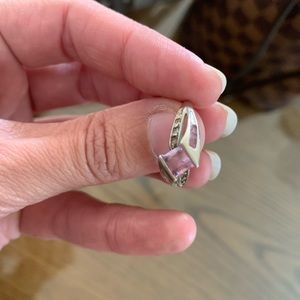 10K white gold princess cut ring